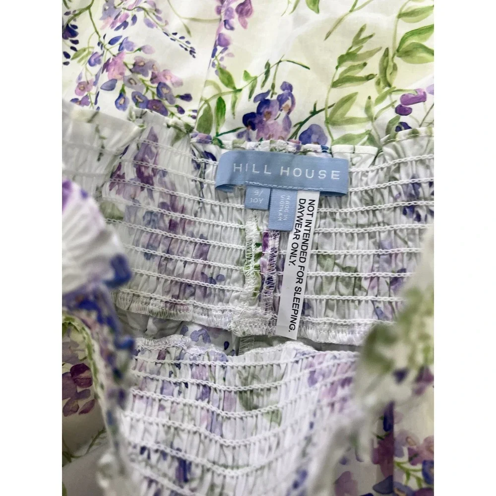 Hill House Home Girls Wisteria Floral Flutter Sleeve Top Ruffle Shorts Set 9/10Y